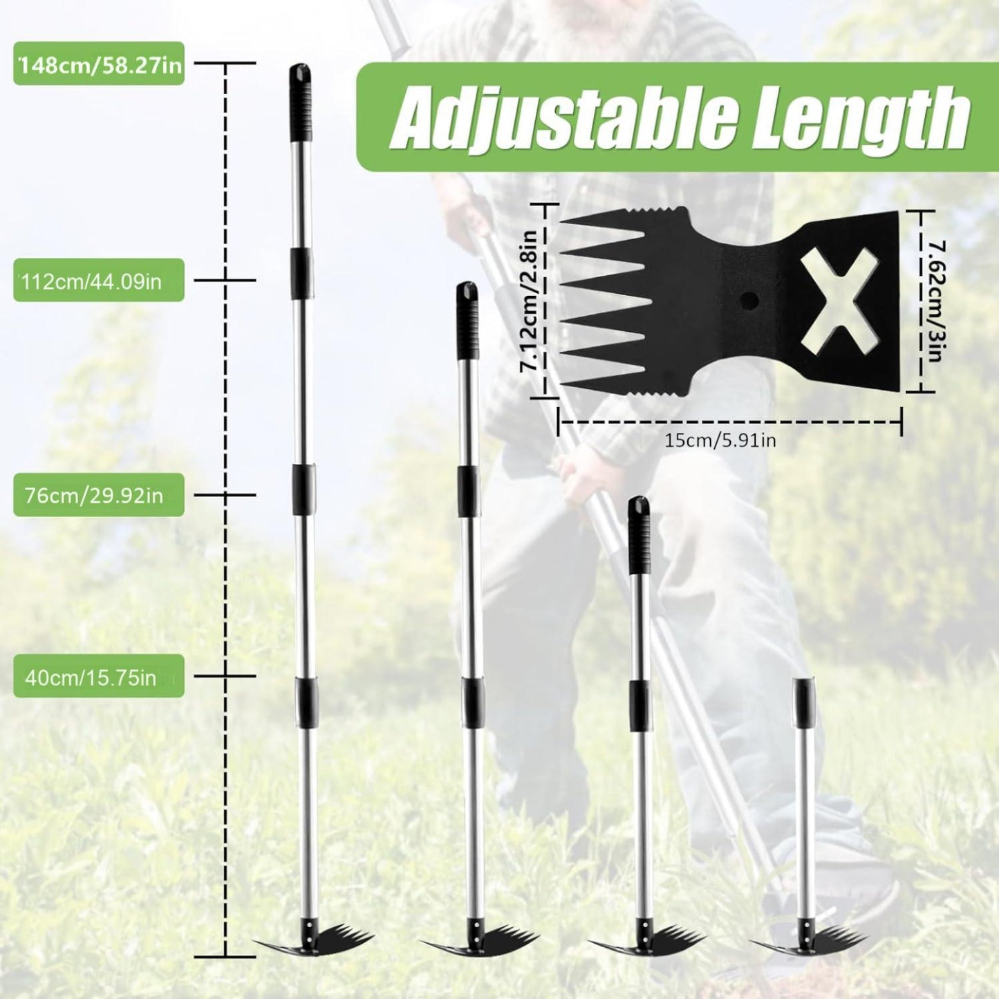 Multifunctional Hoe and Weeding Shovel Dual-purpose Tool Farmland Soil Loosening and Weeding Tool Garden Tools for Ditching and Raised Beds