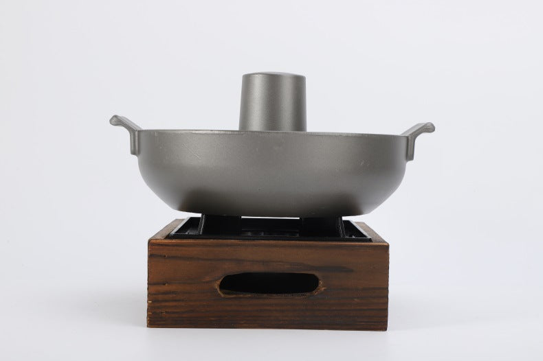 Old Beijing Shabu-Shabu Thickened Charcoal Elephant Trunk Hot Pot Solid Wine Utensils Clear Soup Hot Pot Classic Traditional Style Cooking Hot Pot