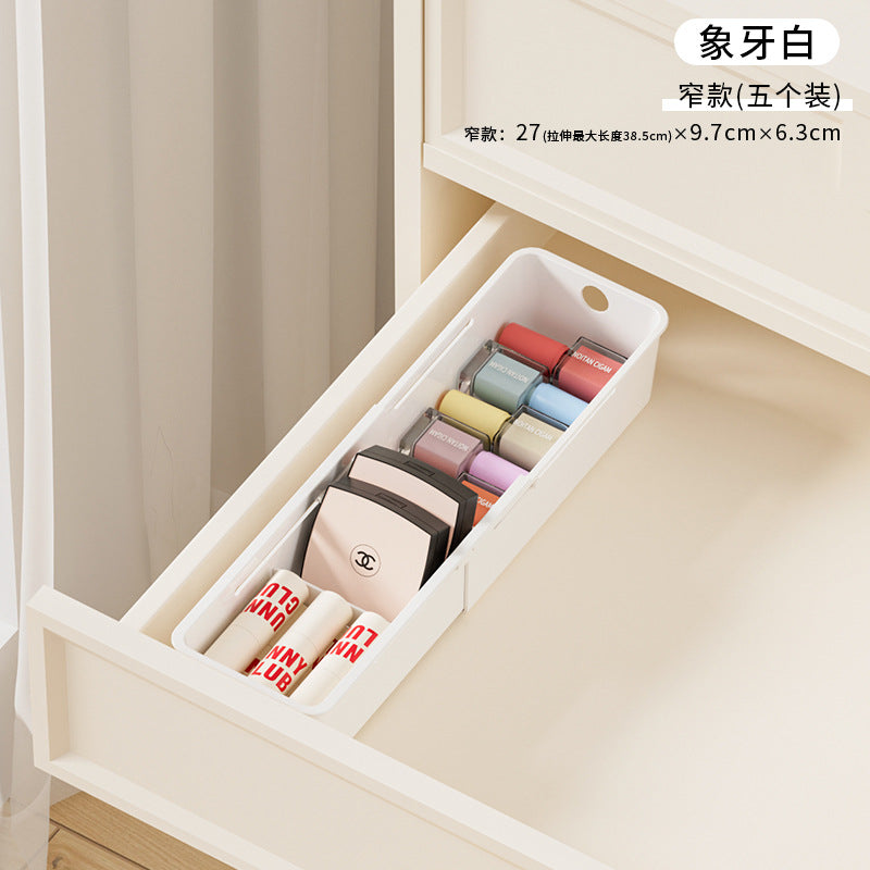 Drawer Storage Box Expandable Cabinet Divider Box Kitchen Tableware Desktop Cosmetics Miscellaneous Organizer Box