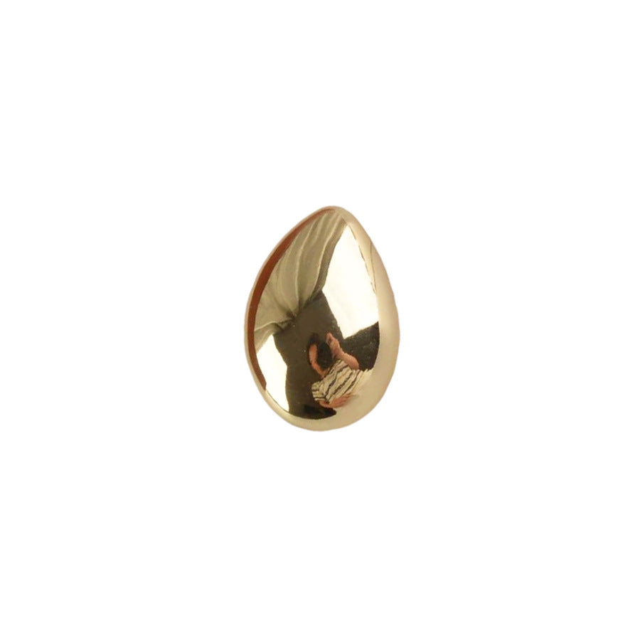 European and American Long Strip Water Drop Shaped Glossy Metal Brooch Cross-Border Exaggerated Simple Fashion Pin High-End Light Luxury Brooch
