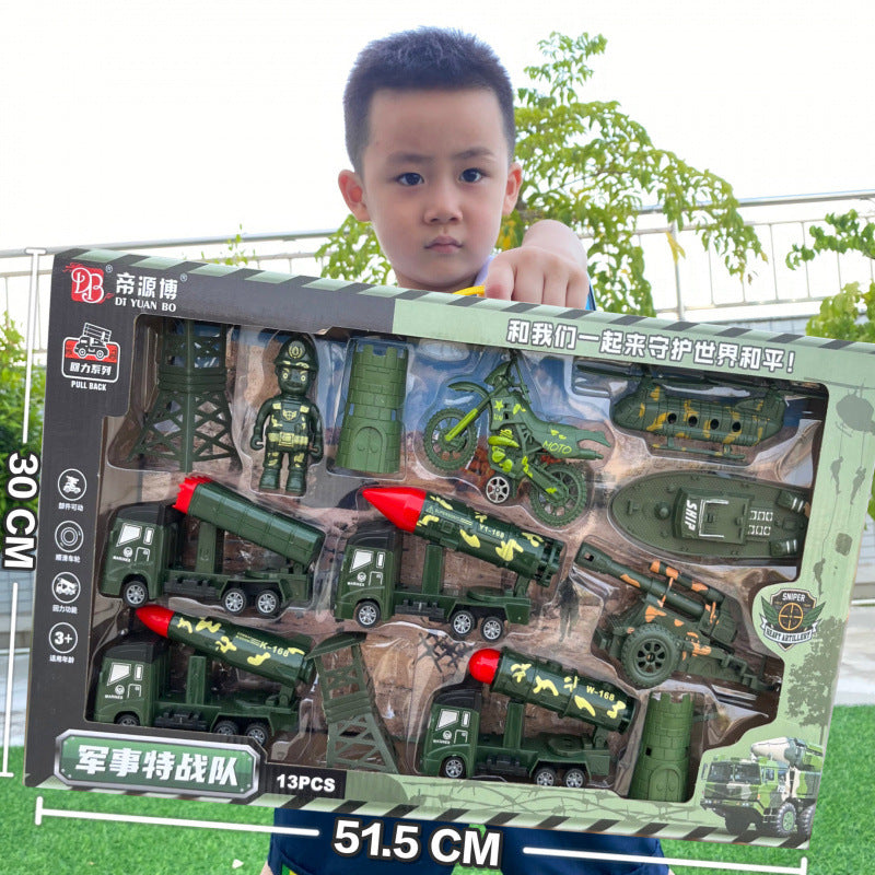 Durable Children's Toy Car Pull-Back Car Simulation Excavator Engineering Vehicle Fire Truck Airplane Model Boy's Gift