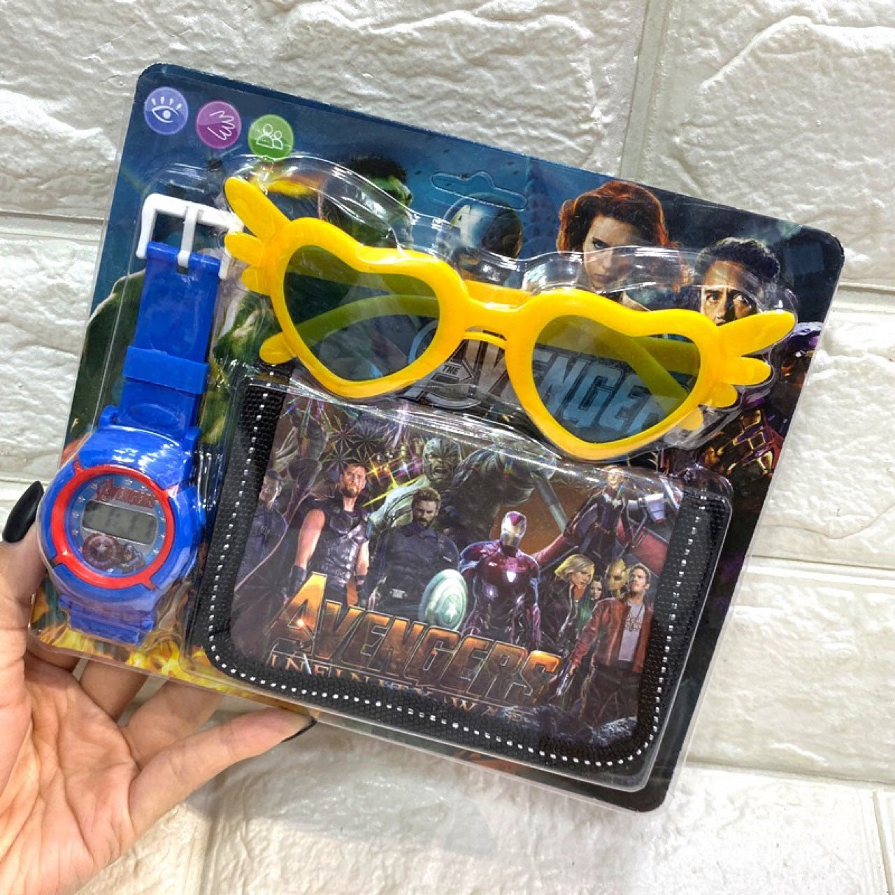 Cross-Border Children's Cartoon Electronic Watch Glasses Wallet Watch Set Kindergarten Kids Gift Prize Toy Watch