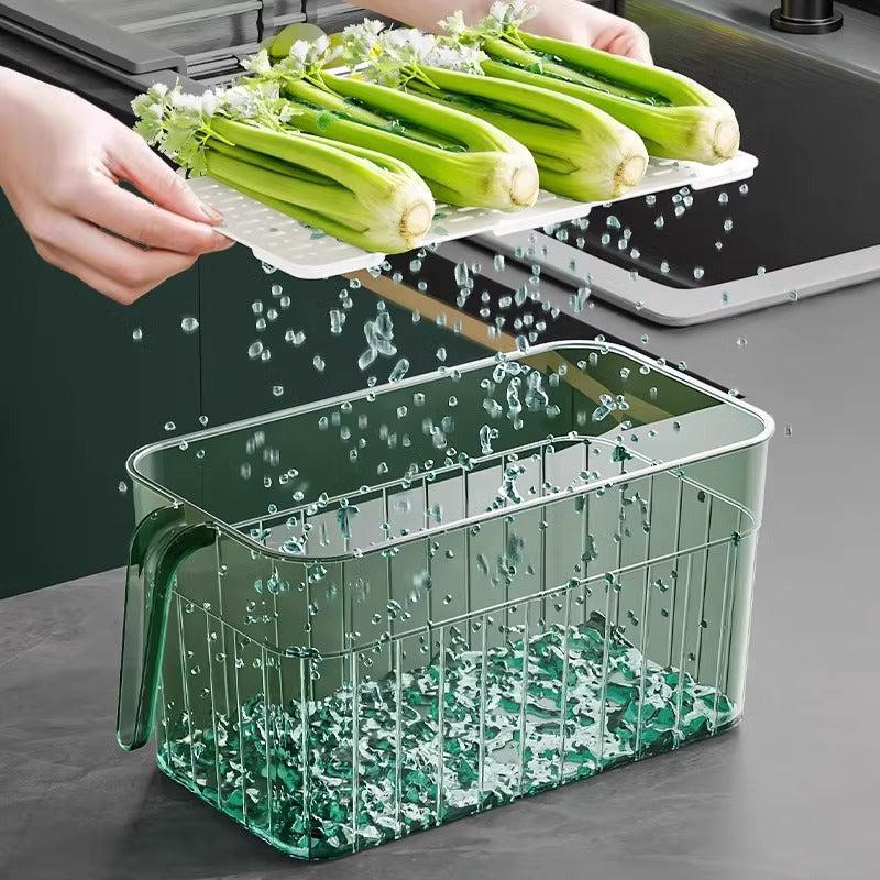 Refrigerator Fresh Storage Box Food Grade Kitchen Special Vegetable Fruit Egg Freezer Storage Organizer Box with Handle
