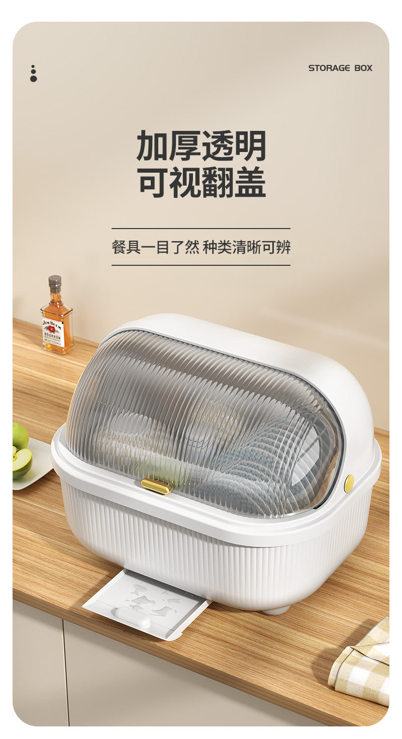 Bowl and Chopstick Storage Box with Lid, Draining Bowl Rack, Dish Plate Box, Baby Bottle, Tableware, Kitchen Household Bowl Cabinet
