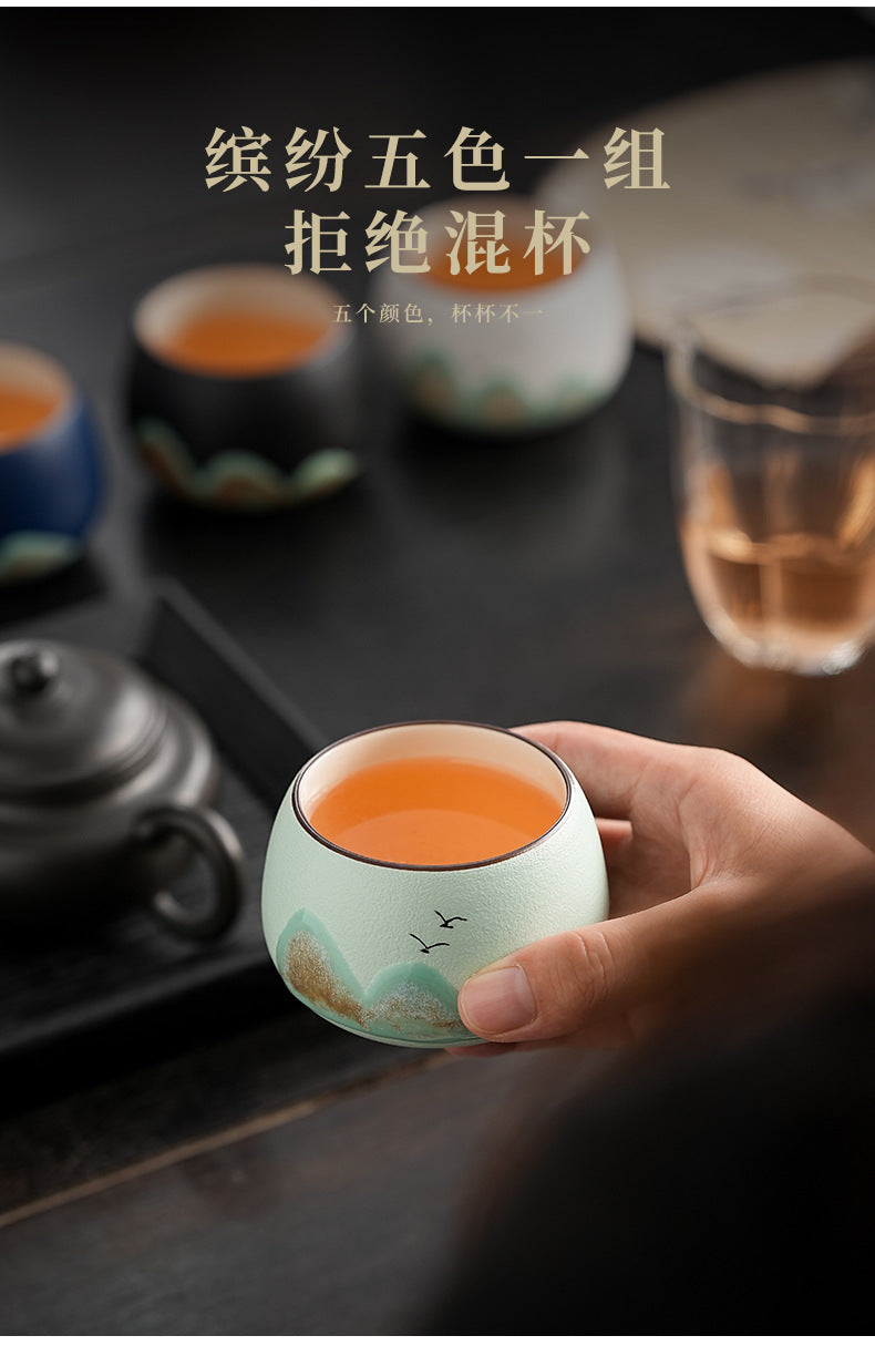 Tea Cup Ceramic Master Cup Personal Single Cup National Trend Forbidden City Cultural Creative Retro Hand-painted Tasting Cup Gift Box Set Souvenir