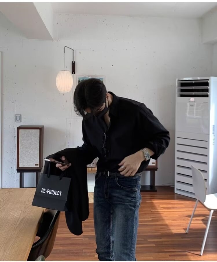 Light Mature High-End Feel Non-Iron Solid White Shirt Men's Draped Korean Style Loose Plus Size Casual Long Sleeve Base Shirt