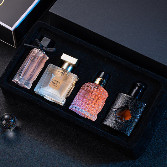 Flower Story Gift Box Women's Perfume Four-piece Set Perfume Wholesale Long-lasting Light Fragrance Recommended Black Coffee Perfume Women