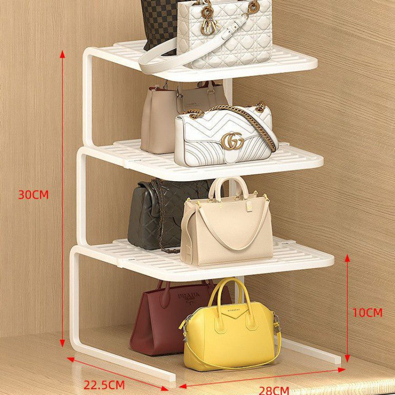 Bag Storage Rack Organizer Shelf for Bags Storage Cabinet Wardrobe Clothes Layered Partition Storage Box Placement Rack
