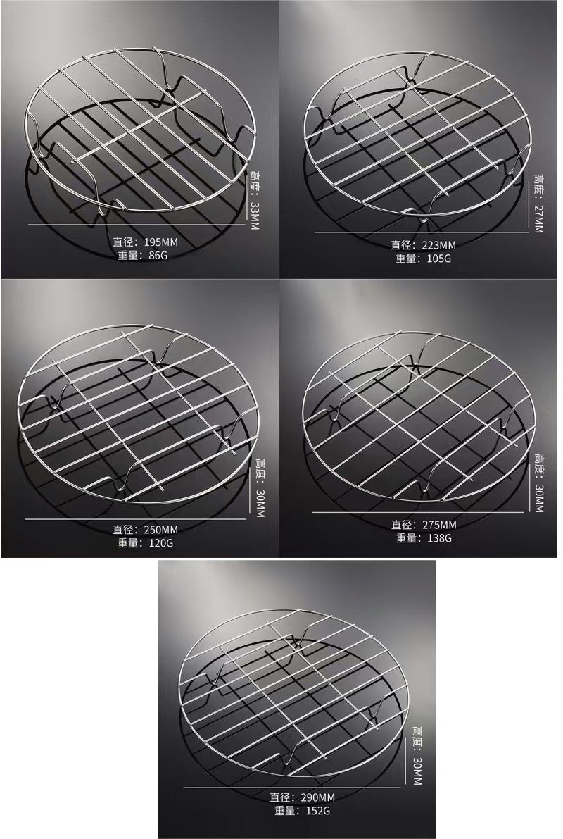 Stainless Steel Steaming Rack Kitchen Household Cooking Steaming Dish Rack Four-Legged Heat and Water Insulation Steaming Rack with Compartments304Steam Tray Steam Rack