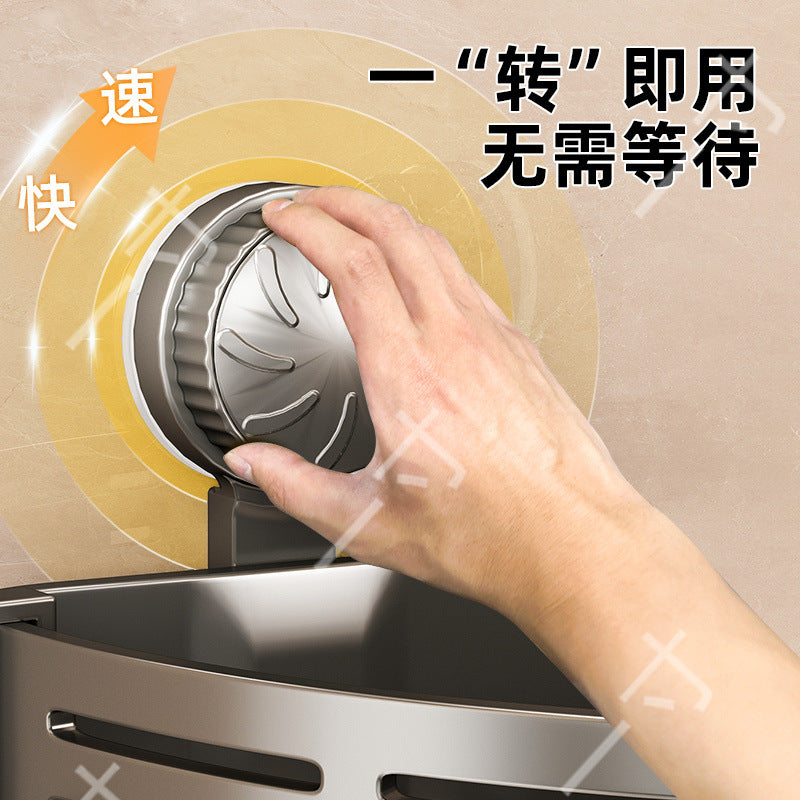 Suction Cup Triangle Basket Storage Rack Bathroom Toilet Wall-Mounted Organizer Rack Washroom Sink Corner No-Drill Organizer