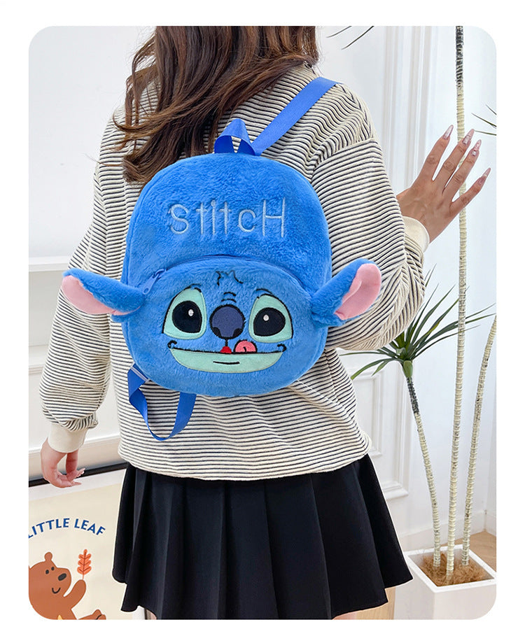 New Stitch Plush Toy Double-Back Cute Children's Large Capacity Backpack for Outings http://detail.1688.com/offer/957031023505.html