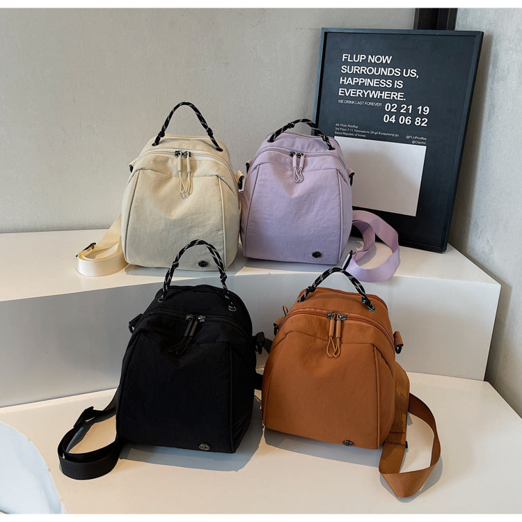 Cross-Border New Japanese Style Shell Small Backpack for Women, Commuting Versatile Crossbody Shoulder Bag, Fashionable Casual Mini Backpack