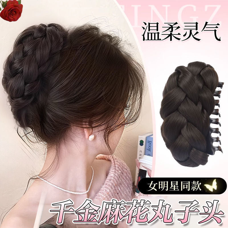 Bun Hair Claw Clip Princess Flower Bud Wig Braided Hair Bun Textured Hair Volume Increase Wholesale