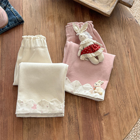 Sweet Little Girl Pants Autumn New Fashionable Baby Casual Long Pants Spring and Autumn Style Children's Straight Pants