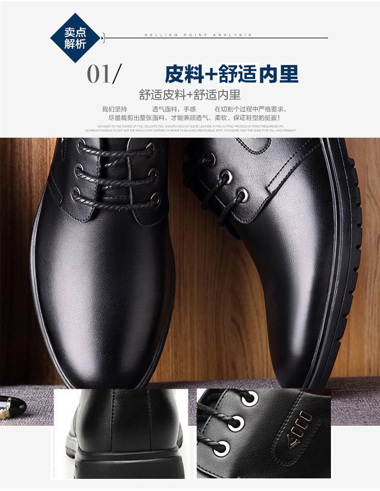 Men's Leather Shoes Business Casual Single Shoes Black Formal Work Shoes Wholesale Men's Casual Shoes Export Work Shoes