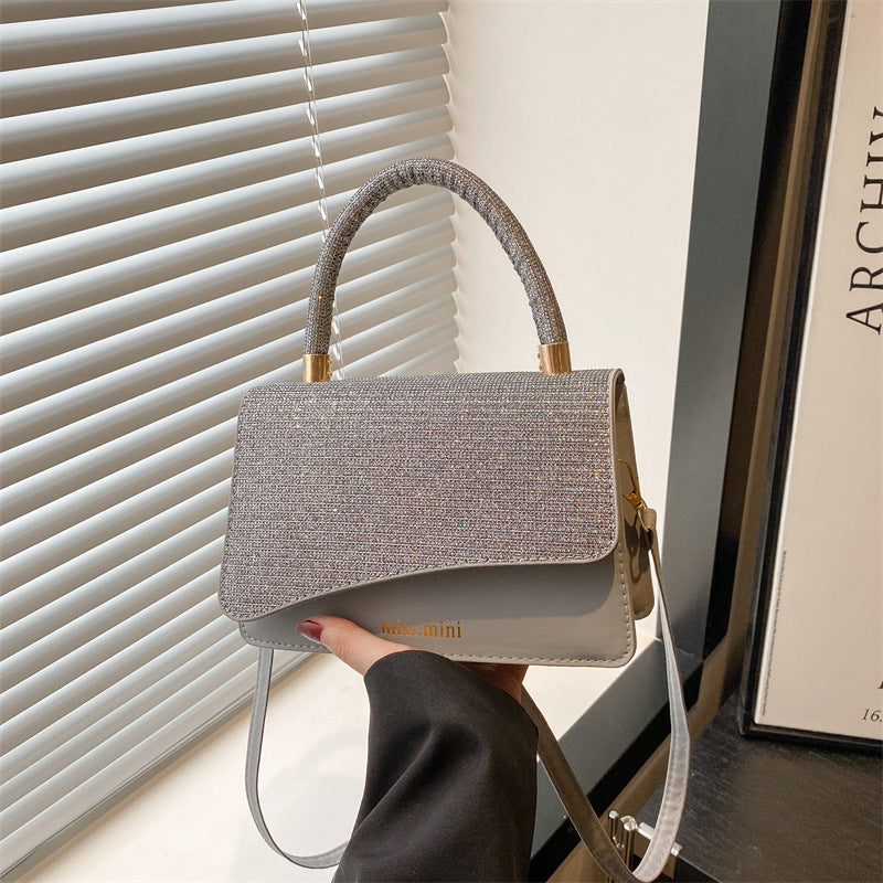 Women's New Bag2025Spring Fashion Light Luxury High-End Diamond-Studded Bag Simple Crossbody Bag for Women Large Capacity Hot Sale