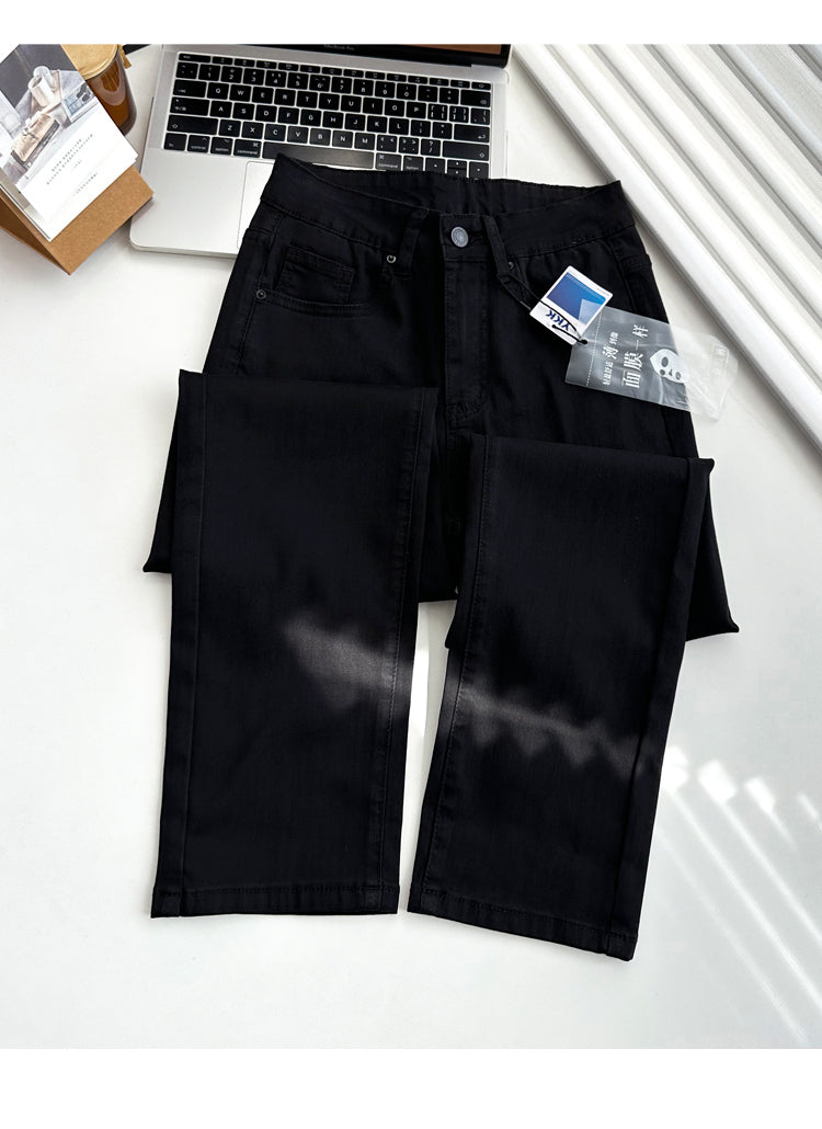 Thin and Soft Mask Pants!Summer Thin Jeans for Women Slimming Petite Nine-point Narrow Straight-leg Pants