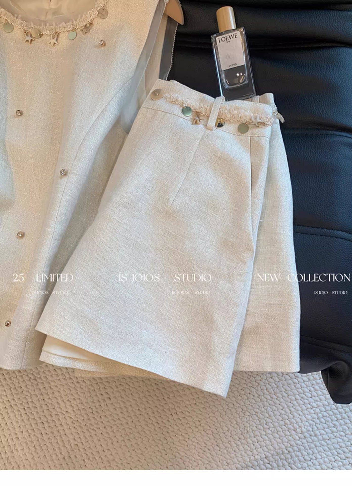 【Self-produced and self-sold, can accept orders】Shell Beaded Set for Women Summer Playful Youthful Versatile Shorts Two-Piece Set