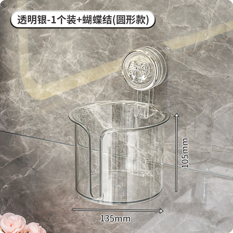 Suction Cup Tissue Box Bathroom Toilet Paper Box Wall-Mounted Punch-Free Bathroom Roll Stand Toilet Paper Storage Box