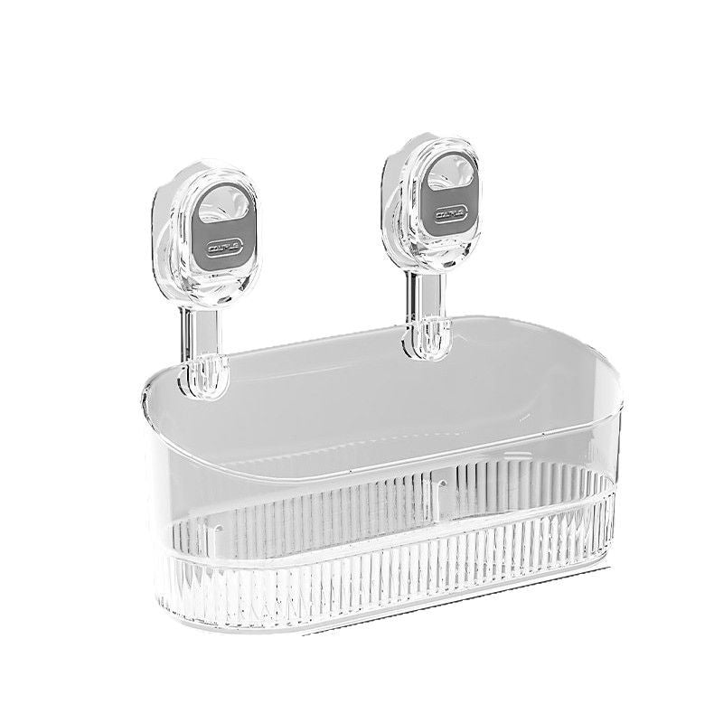 Suction Cup Storage Rack for Home Bathroom Wall, No Drilling, No Trace, Wall-Mounted Storage Box for Washroom Sink