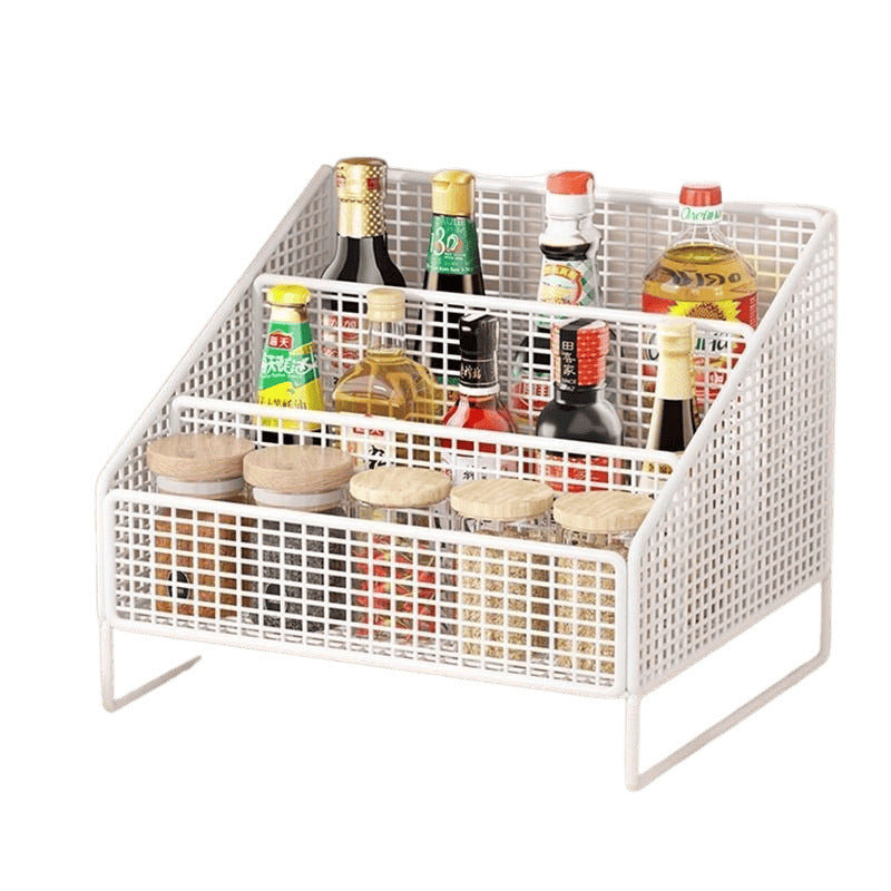 Seasoning Storage Rack Kitchen Organizer Household Cup Holder Countertop Multi-functional Spice Divider Storage Rack Desktop