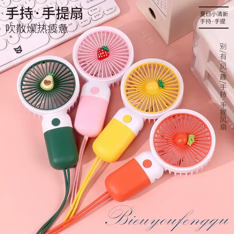 Children's Small Handheld Fan Student Gift Portable Cartoon Mini Portable Rechargeable Small Desktop Fan