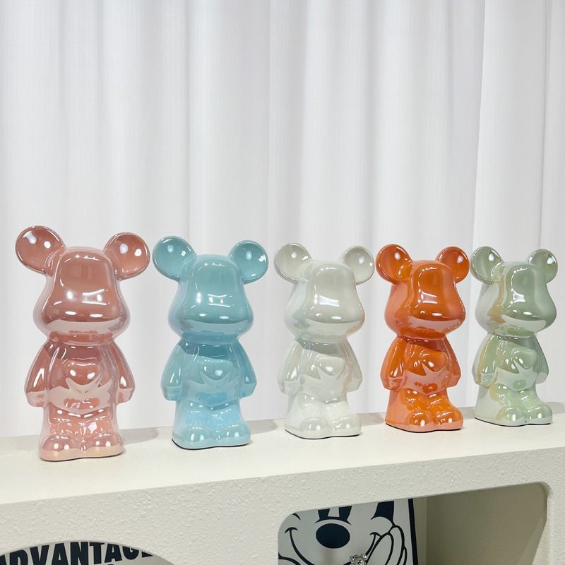 Chinese Style Violent Bear Ornament High-end Ceramic Living Room Entrance TV Cabinet Wine Cabinet Money Box Home Decoration Gift