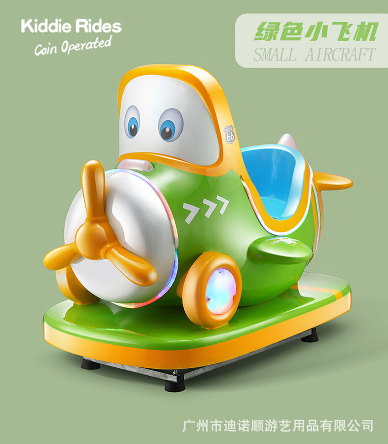 New Model Children's Coin-Operated QR Code Electric Airplane Motorcycle Police Car Rocking Car Commercial Fiberglass Swing Machine Game Machine
