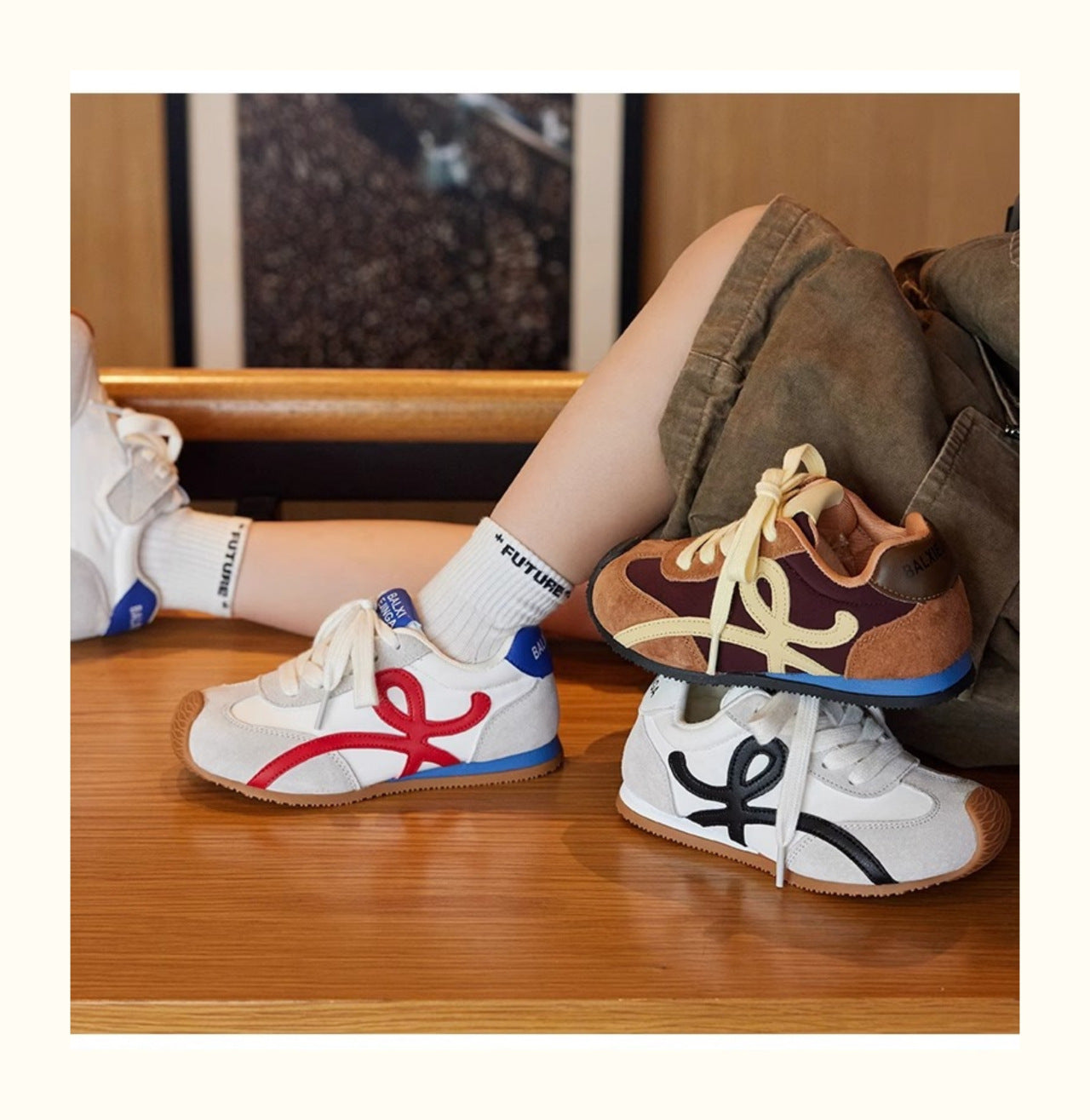 Genuine Leather Children's Spring New Sports Shoes Trendy Brand Hot-Selling Boys and Girls Forrest Gump Shoes German Training Shoes Non-Slip Running Shoes