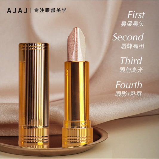 AJAJ Gold Diamond Two-tone Eyeshadow Stick Pearlescent Fine Shimmer Lazy Eyeshadow Pen Highlight Waterproof Sweatproof Smudge-proof522