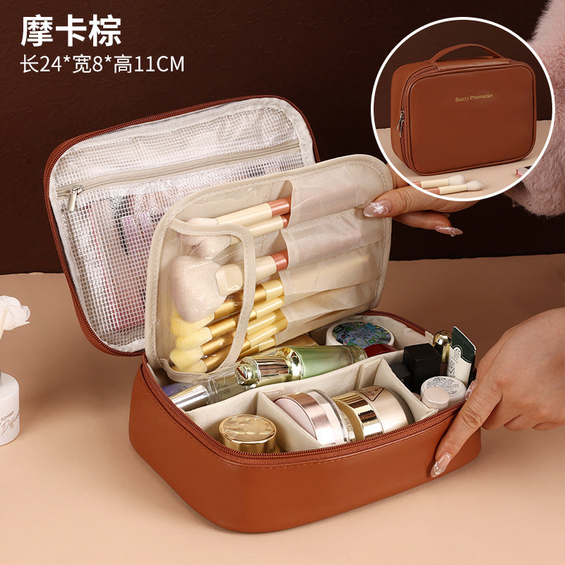 Cross-Border New Detachable Makeup Bag Waterproof Large Capacity Storage Bag Portable Handheld Free Partition Toiletry Bag