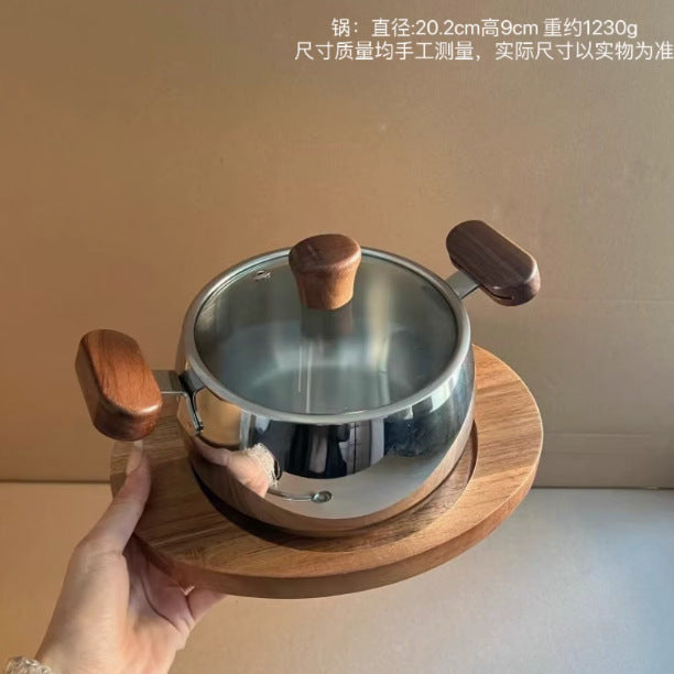 For one person316Stainless Steel Baby Food Supplement Pot Small Milk Pot Household Baby Steaming and Cooking Integrated Soup Pot Steamer