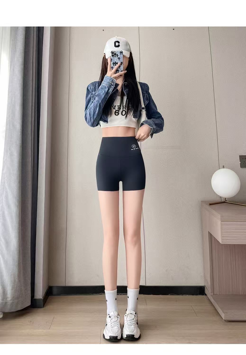 Anti-Exposure Base Yoga Shark Pants Safety Pants for Women, Summer Wear, Tummy Control, Hip Lift, Ice Silk Three-Five Shorts Wholesale