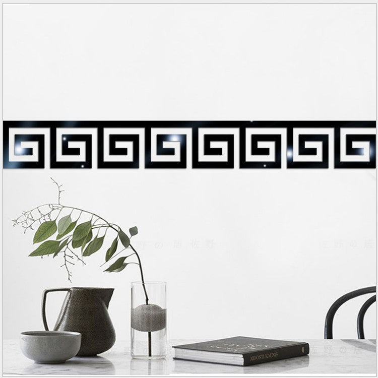 Hot-Selling Spiral Acrylic Mirror Sticky Paper Clips Waistline Wall Stickers for Home Living Room DIY Decorative Mirror Wall Sticker