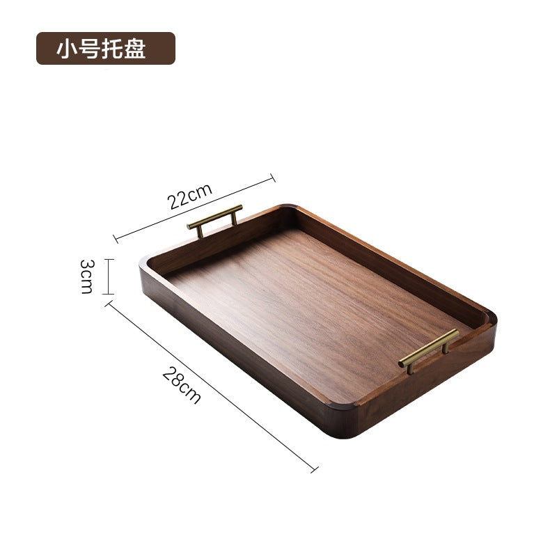 Black Walnut Tea Cup Tray Wooden Tray Household Wooden Tea Cup Tray Wooden Cutlery Plate Bread Plate Hotel