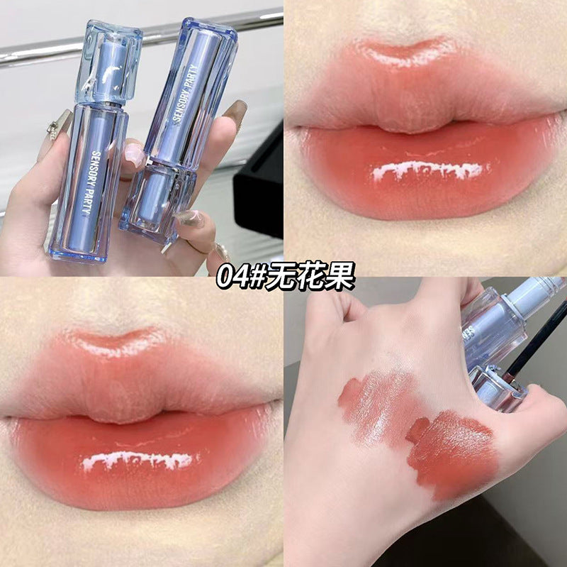 Cross-border Exclusive Hot Sale SENSORY PARTY Butterfly Soft Honey Mirror Lip Gloss Matte Finish Brightening Lip Gloss