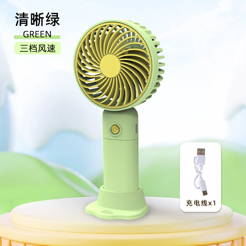 Children's Small Handheld Fan Student Gift Portable Cartoon Mini Portable Rechargeable Small Desktop Fan