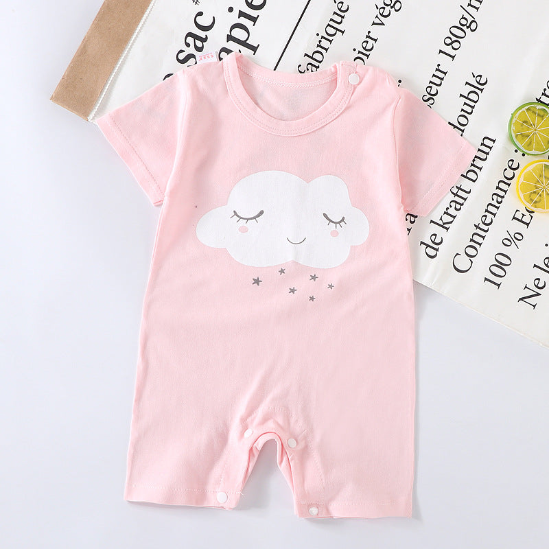 Spring and Summer New Baby Short Sleeve Romper Summer Spring Autumn Thin Newborn Romper a Newborn Short Sleeve Romper A Class