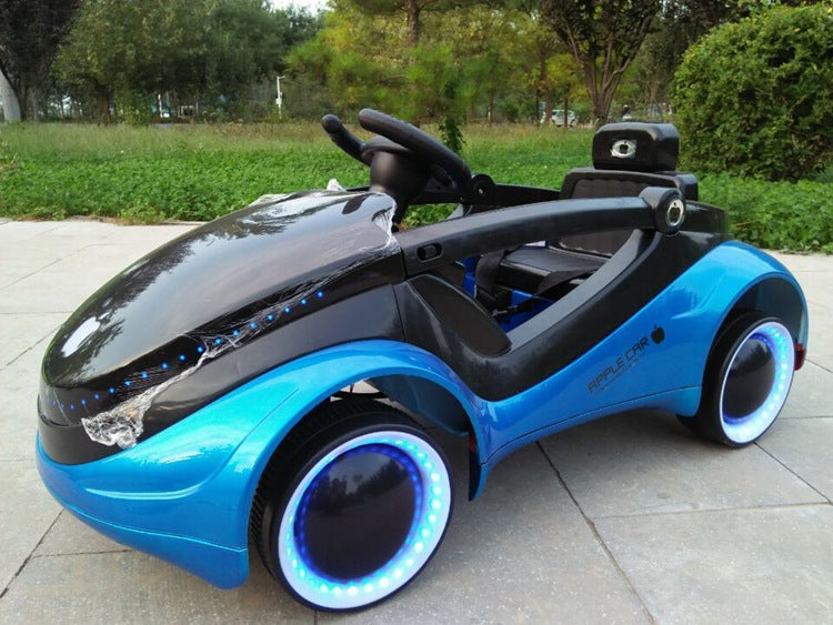 Sci-fi Children's Electric Car Four-Wheel Flashing with Remote Control, Ride-On for Boys and Girls, Baby Rocking Rechargeable Toy Car