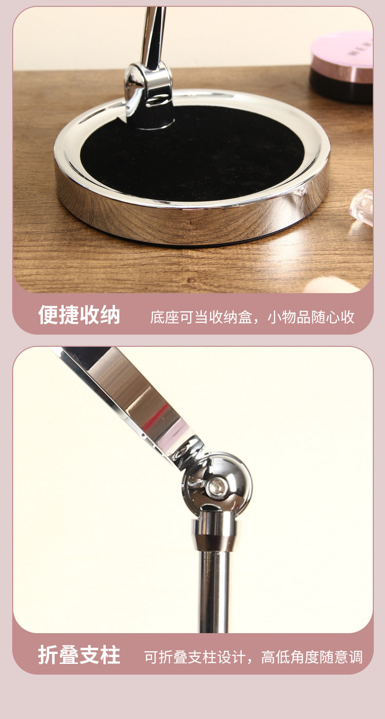 New Folding Makeup Mirror Desktop Magnifying Double-Sided led Light strip smart fill light vanity mirror touch switch