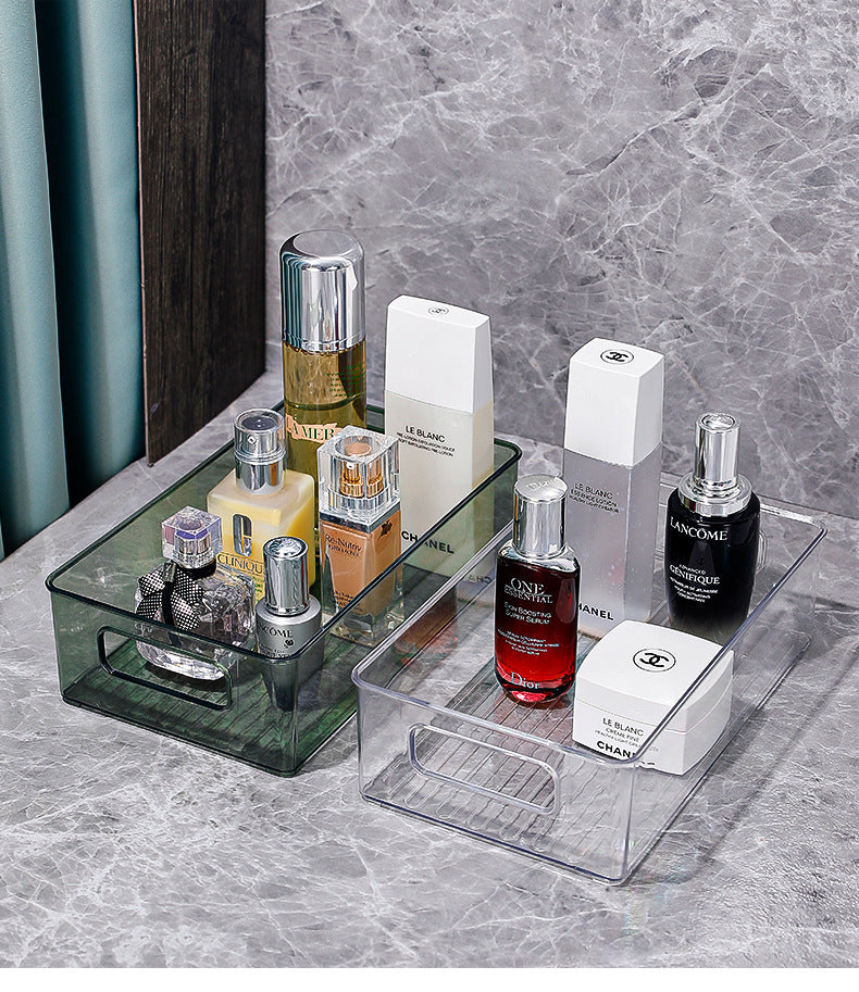 Desktop Storage Box Acrylic Transparent Box Snacks Skincare Miscellaneous Basket Desktop Cosmetic Rack Organizer