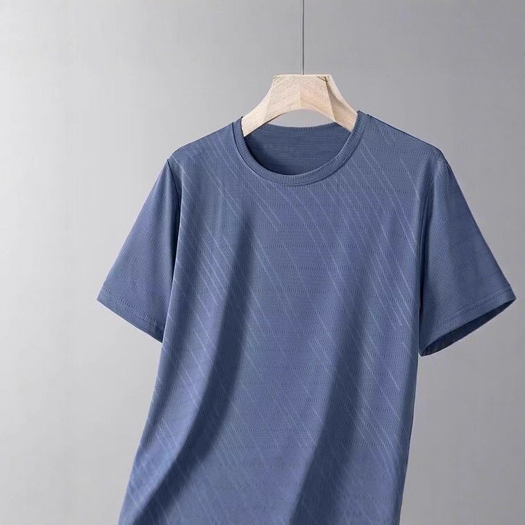 2025Men's Fashion Export New Short Sleeve t Summer Thin Mesh Half Sleeve Sports Quick-Dry Top1Delivery