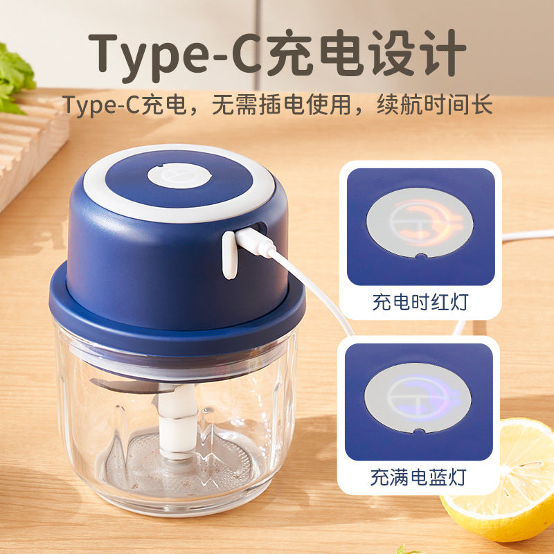Wireless Charging Garlic Mincer Mini Electric Meat Grinder Kitchen Food Processor Garlic Crusher Garlic Paste Baby Food Maker
