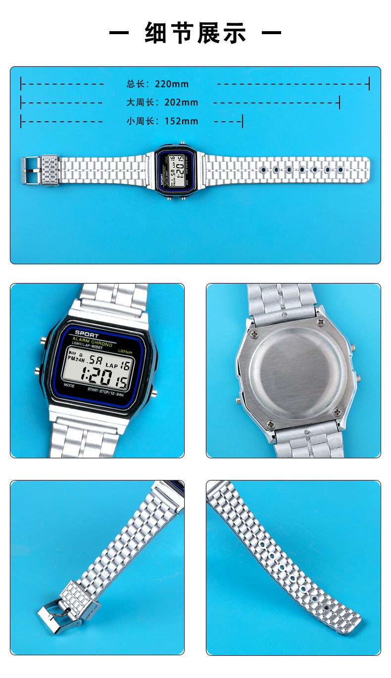 Foreign Trade LED Junior and high school students timing outdoor electronic watch men and women sports luminous alarm electronic watch wholesale