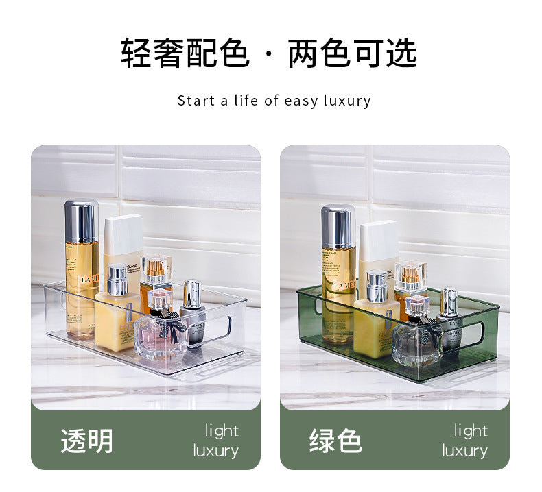 Desktop Storage Box Acrylic Transparent Box Snacks Skincare Miscellaneous Basket Desktop Cosmetic Rack Organizer