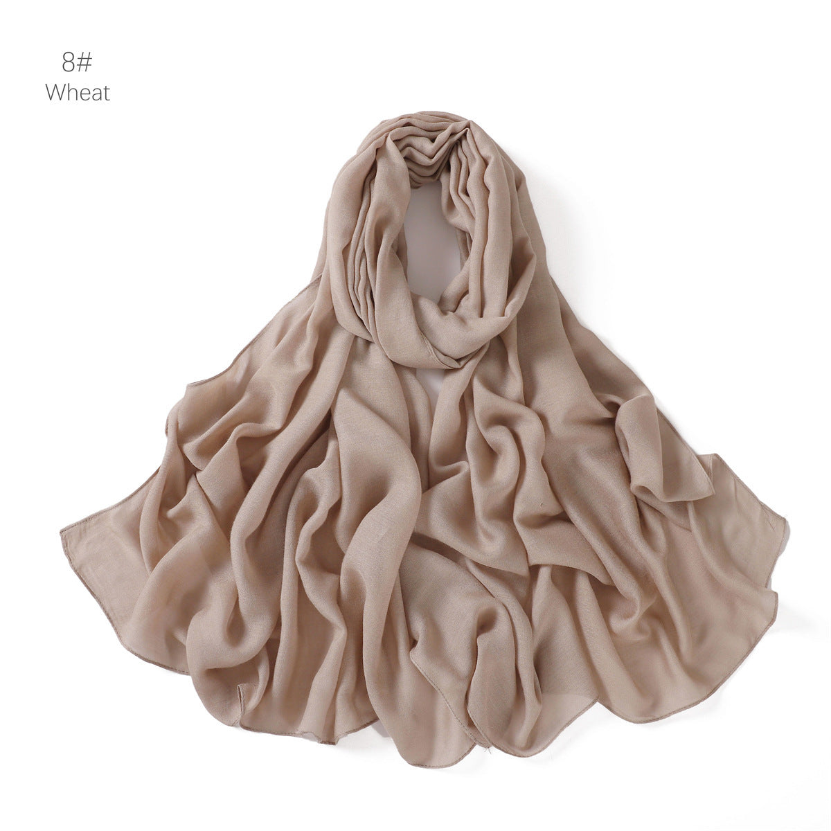 Lightweight Rayon Cotton Linen Solid Color Long Scarf Air-conditioned Room Travel Shawl Monochrome Rayon Scarf Headscarf Shawl for Women