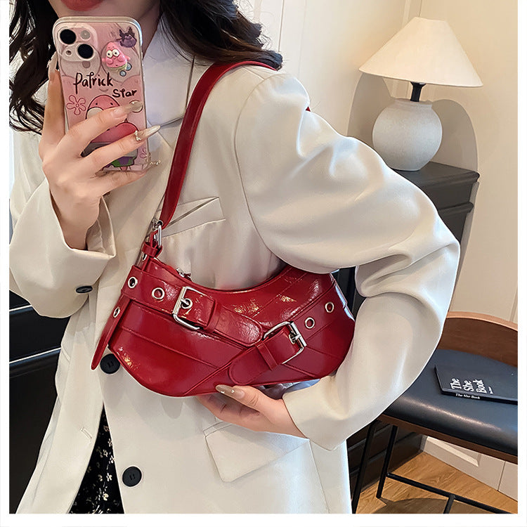 Women's Bag2025New Bag Niche Texture Baguette Bag Retro Underarm Bag Versatile ins Trendy Single Shoulder Crossbody Bag