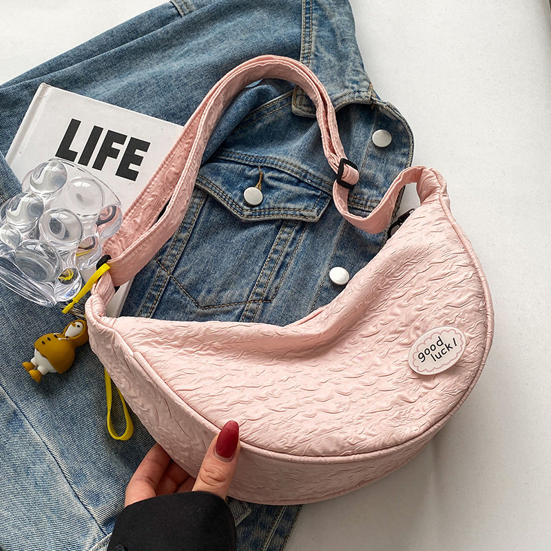 Cute and Versatile Niche Canvas Small Bag for Women2023New Women's Bag Korean Version Crossbody Bag Fashion Single Shoulder Dumpling Bag