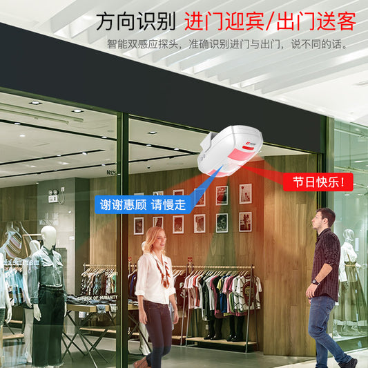 Welcome Dual-Way Greeting Device Entrance Exit Announcement Recordable Store Commercial Infrared Detection Greeting Device