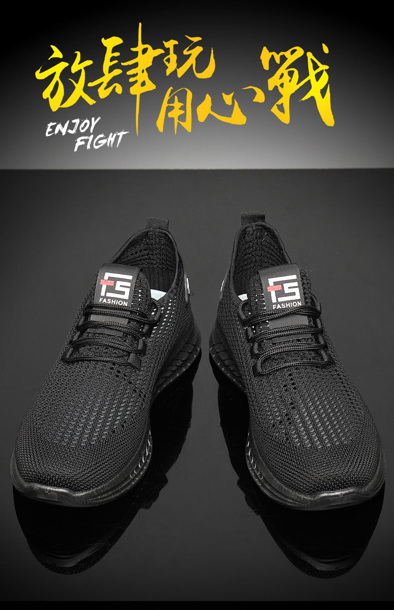 2024Wholesale Dropshipping Casual Sports Shoes Lightweight Breathable Trendy Men's Shoes Summer New Soft Sole Round Toe